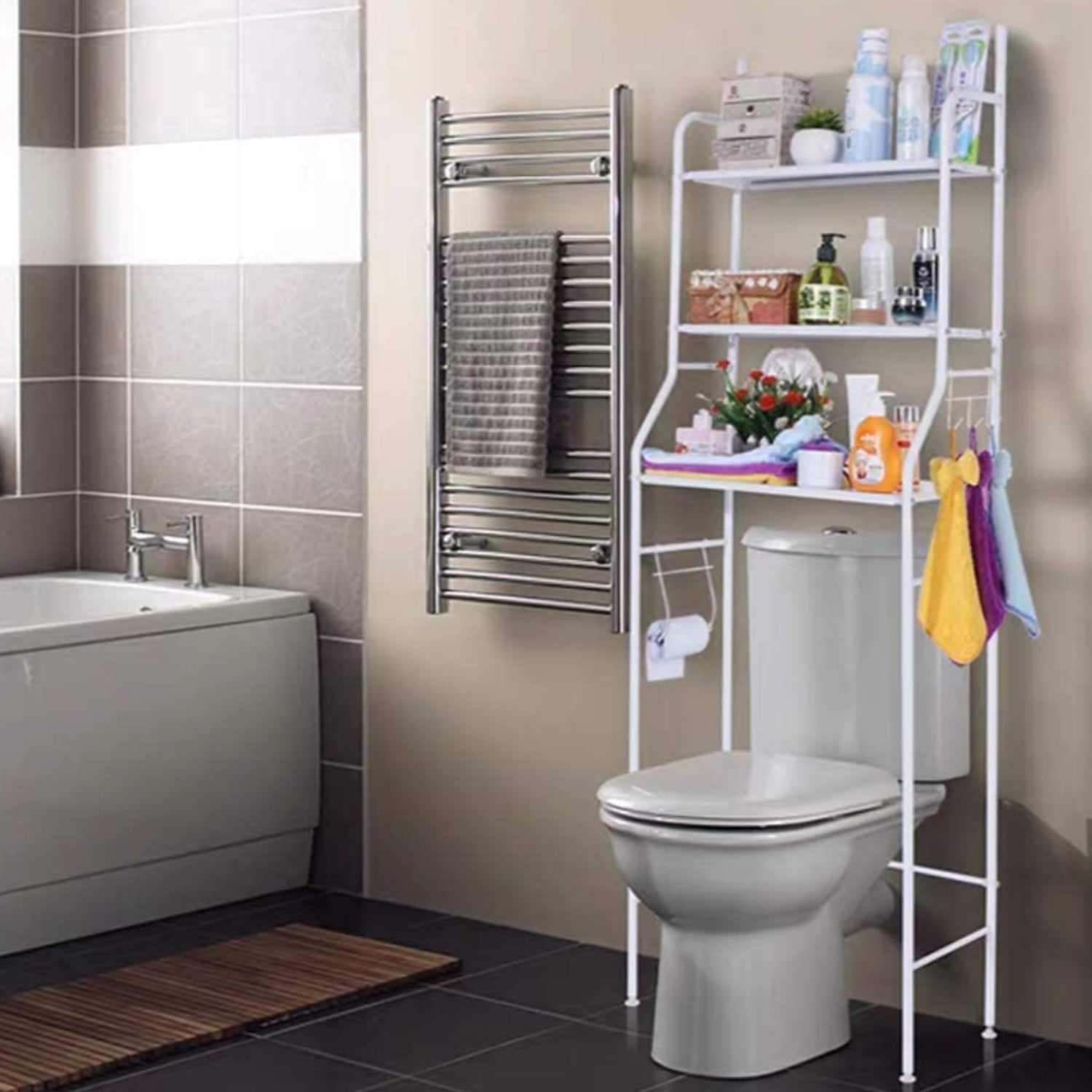 8803 Multi-Layer The Toilet Storage Rack Metal | Bathroom Shelf Space Saving Organizer for Laundry Room Wash Basin Floor Stand 8803 Multi-Layer The Toilet Storage Rack Metal | Bathroom Shelf Space Saving Organizer for Laundry Room Wash Basin Floor Stand